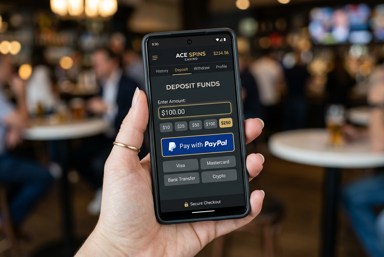 Mobilní aplikace s výběrem platební metody PayPal v kasinu